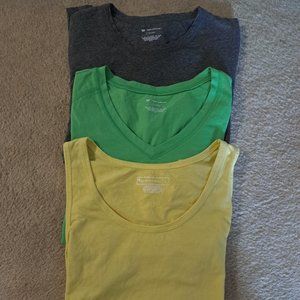 Tek Gear Tops Size Large Tank and T Shirts Bundle 3 PC Set Green Yellow Grey